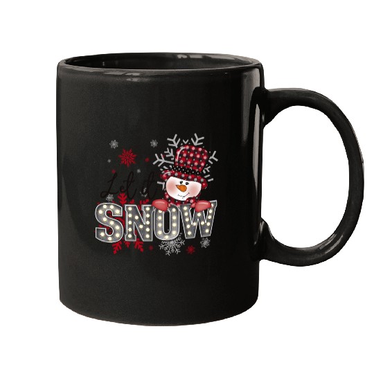Let It Snow Christmas Snowflake Mugs