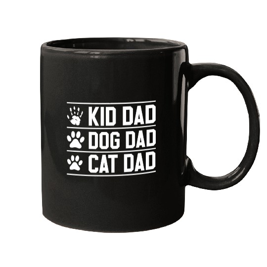 Kid,Dog,Cat Dad Gift Funny Father's Day Daddy Mugs