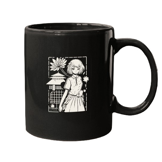 Japan: Sakura Girl Cartoon Mugs