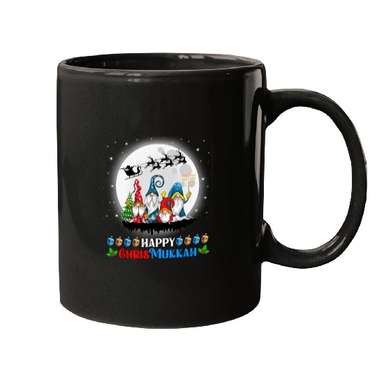 Happy Chrismukkah Gnomes Christmas Hanukkah Mugs