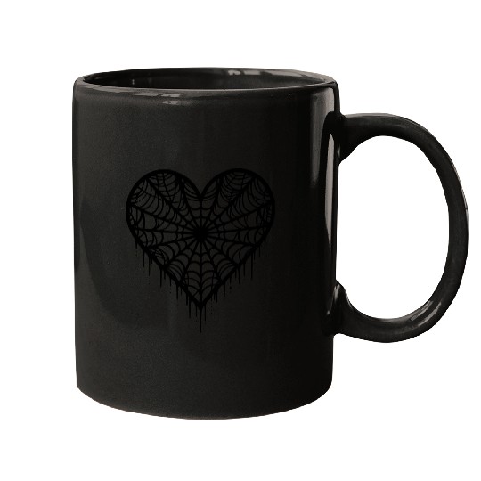 Heart spider web halloween hearts path7 Mugs