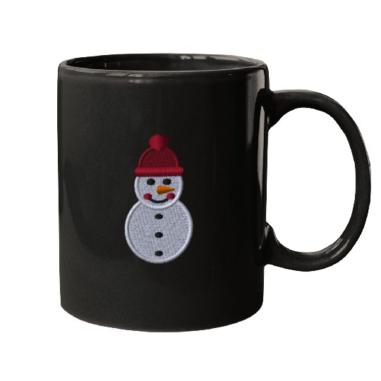 Snowman embroidered Mugs