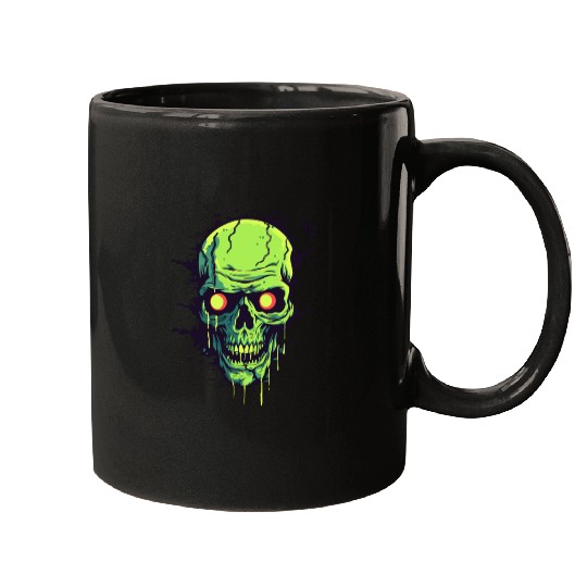 Crack in a Wall: Green Skull Mugs