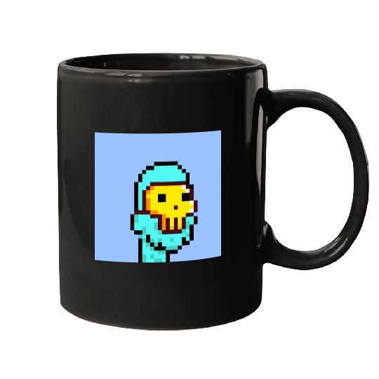 Pixel Alien golden mask Mugs
