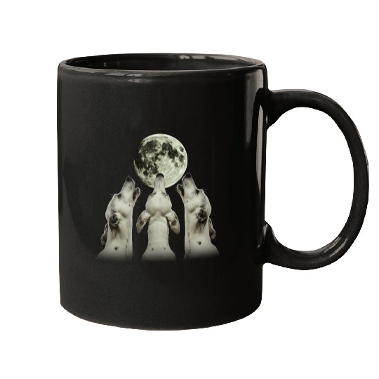 Great Dane Dog Howling Moon Mugs