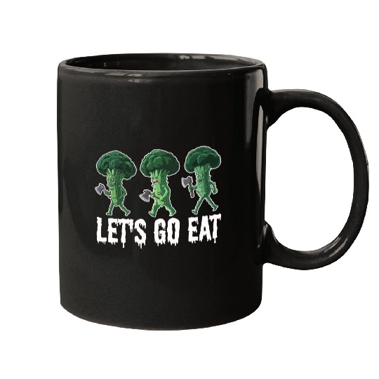 Let's Go Eat Broccoli Attack Mugs