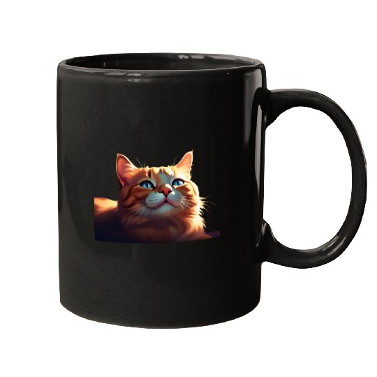 A Cute Orange Cat Mugs