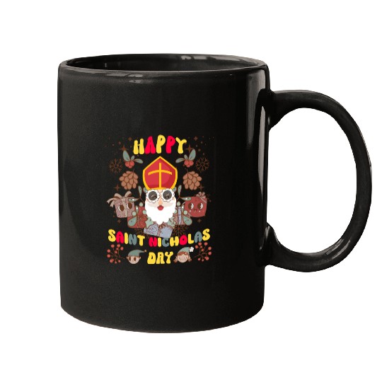 Groovy Saint Nicholas Day logo Mugs