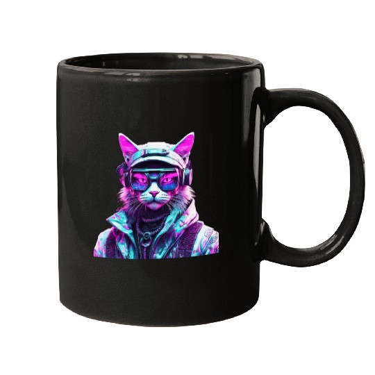 Mystical Cyberpunk Bad Cat Mugs