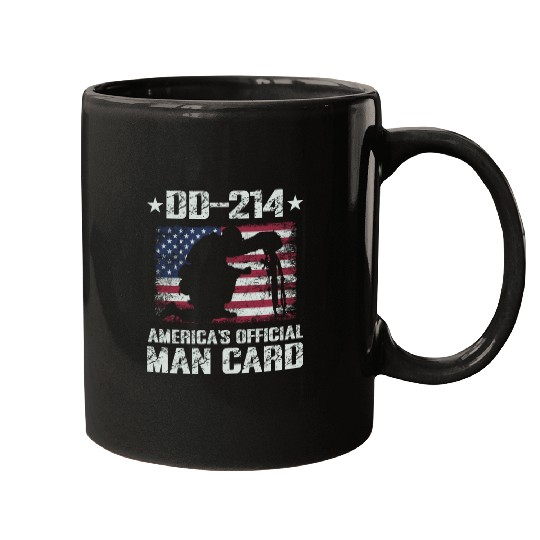 DD-214 America's Official Man Card Veteran Pride Mugs