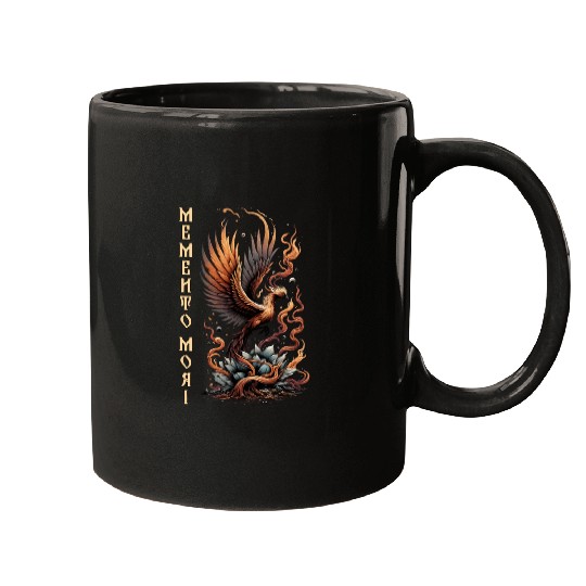 Memento Mori Phoenix Rebirth Fire Art Design Mugs