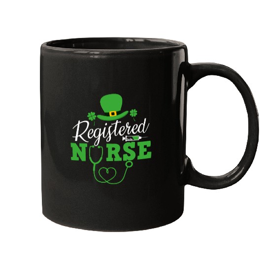 Registered Nurse St Patricks day Shamrock Nursing Mugs