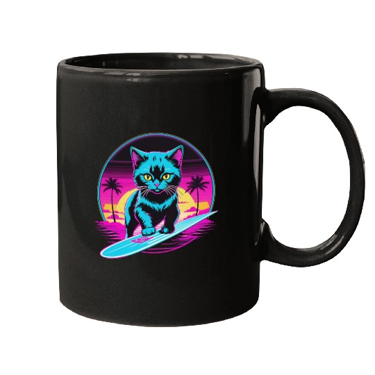 Kitty Surfer Mugs