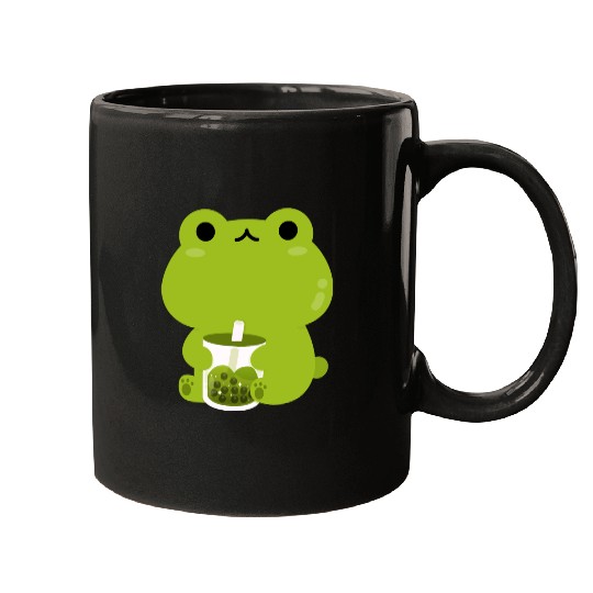Green Boba Frog Mugs