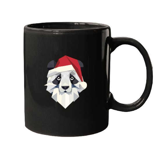 Cheerful Christmas panda in modern style Mugs
