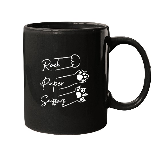Rock Paper Scissors Cute cat lover Mugs