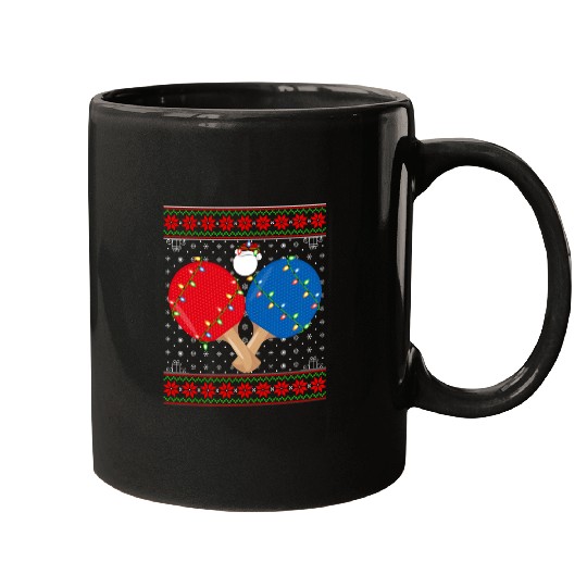 Table Tennis Player Christmas Mugs
