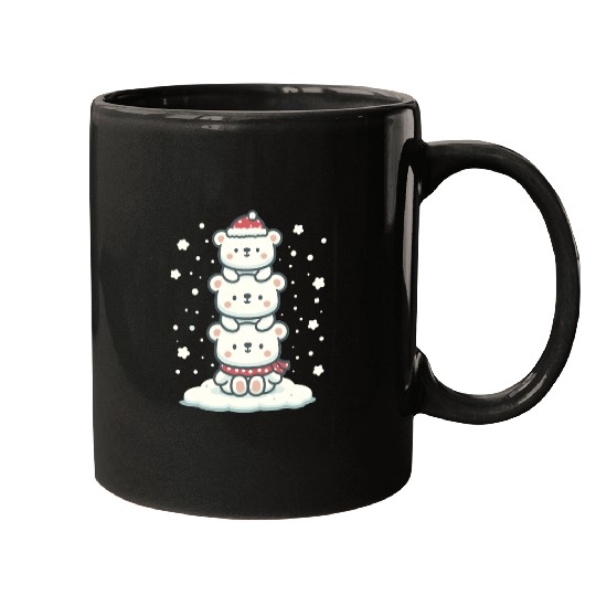 Polar Bear Christmas Tree Funny Animal Xmas Mugs