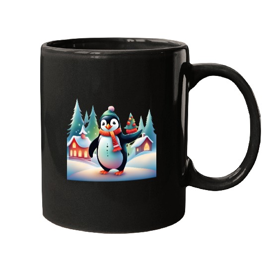 Christmas Merry Christmas For Gift Penguin Snowman Mugs