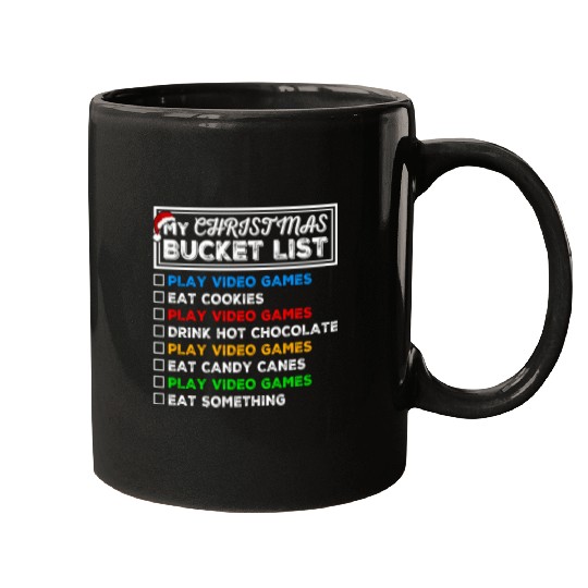 Christmas Bucket List Video Games Xmas Gamer Mugs