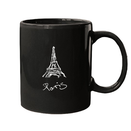 Paris Eiffel Tower Louvre Museum France Europe Mugs