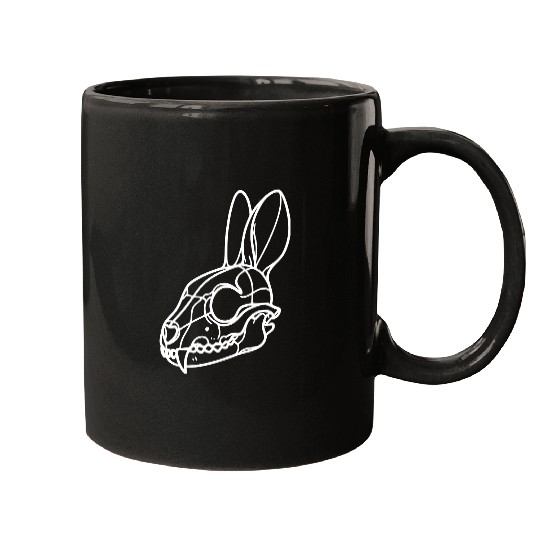Minimalistic Vector Rabbit Skull Kids Drawing Mugs