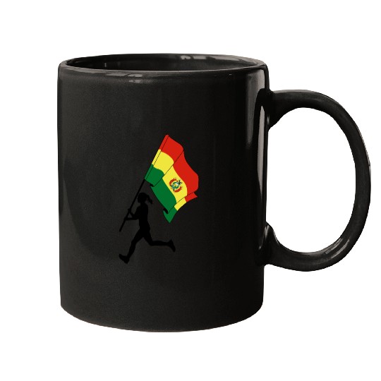 Flag Bolivia woman running Mugs