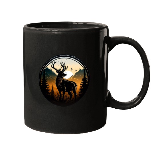 Deer in forest Mugs