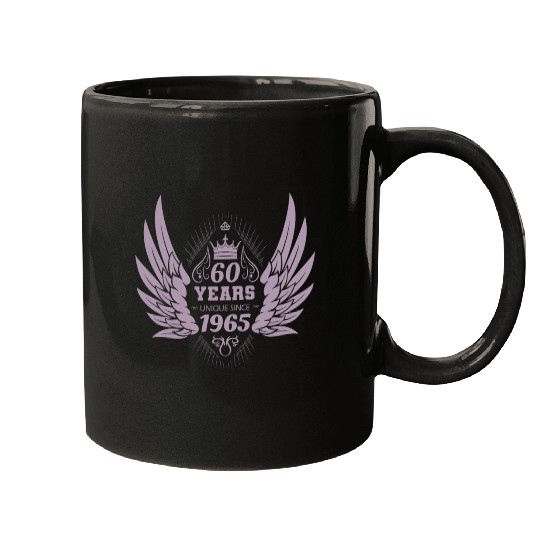 60 Years Unique Angel Wings Crown Mugs