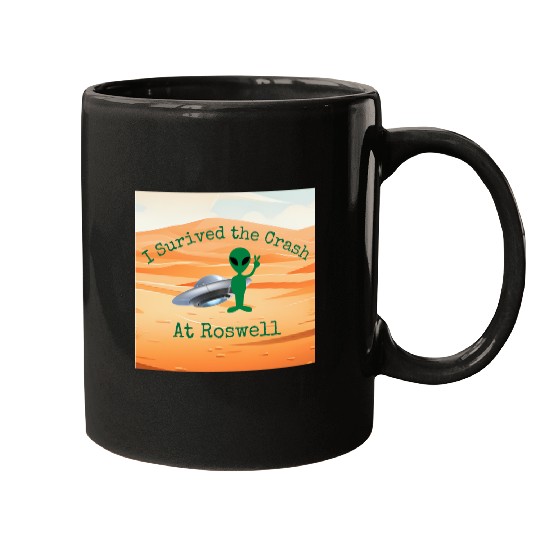 I Survived the Crash at Roswell in Desert Mugs