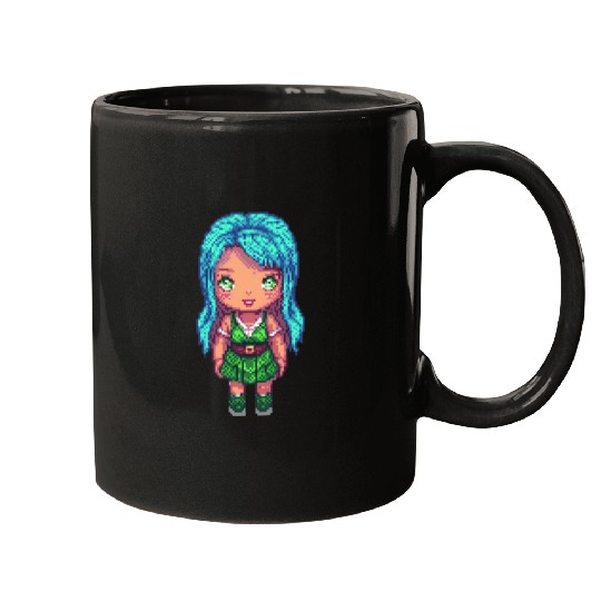 Mystic Emerald Sprite - Pixel Art Design Mugs