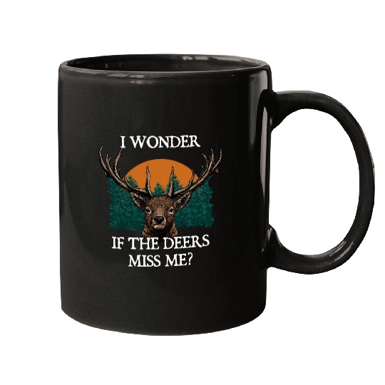 I Wonder If the Deers Miss Elk Hunting Antler Mugs