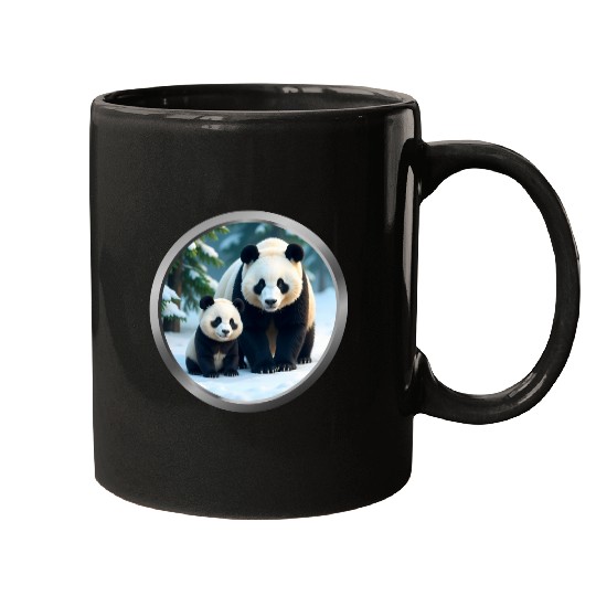Panda and Cub Animal Mugs