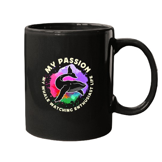 Whale Watching My Passion My Whale Marine Animal Mugs