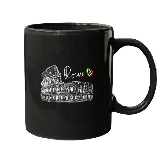 Colosseum Italy Rome sightseeing Trevi Fountain Mugs