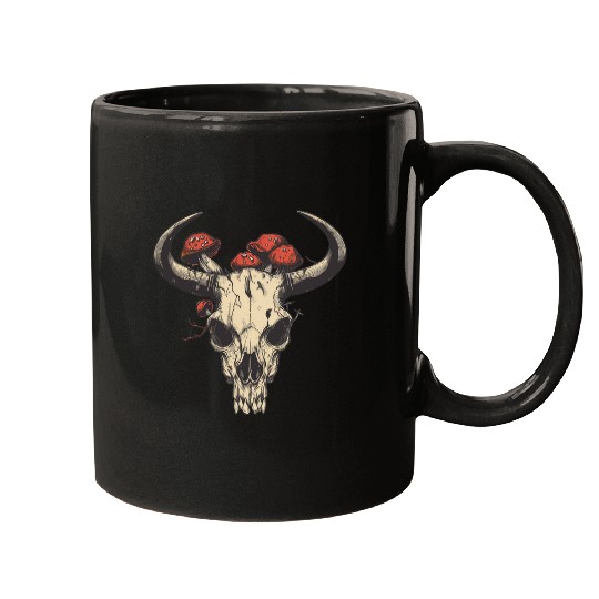 Skull Mushrooms Natural Motif Mugs