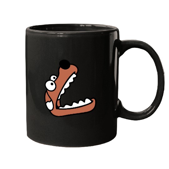 Dog Big Mouth Snout Hunger Looks Up Greedy Eating Mugs