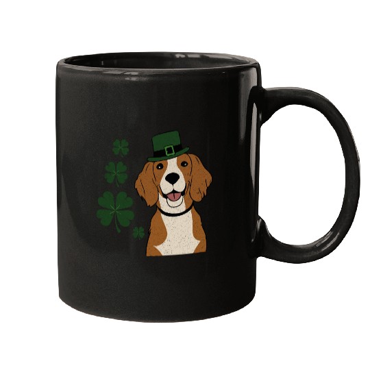 Irish Setter and four leaf clover St Patrick's Day Mugs