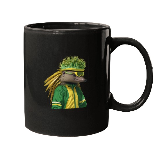Green and Gold Echidna 2 Mugs
