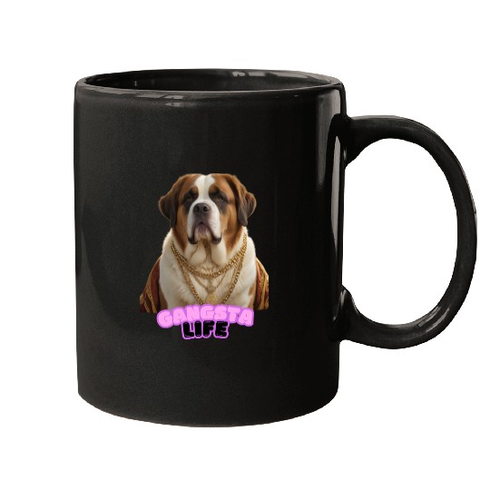 Gangsta Life Saint Bernard 3 Mugs