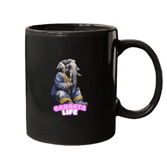 Gangsta Life Elephant Mugs