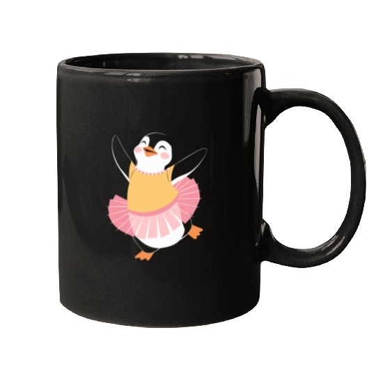 Adorable Dancing Penguin in Ballerina Outfit Mugs