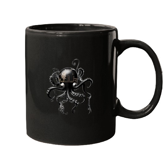 Graphic Japanese Octopus Mugs