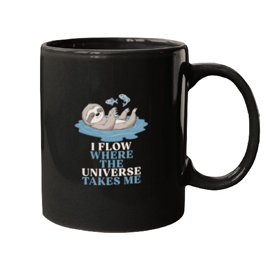 Pisces Zodiac Sloth I Flow Where The Universe Mugs