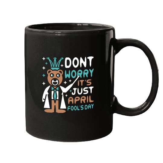 Funny Teacher Bear Celebrate April Fools Day Mugs