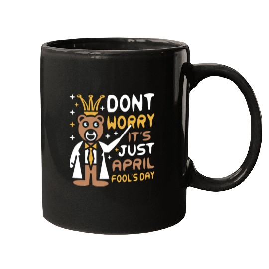 Funny Teacher Bear Celebrate April Fools Day Mugs
