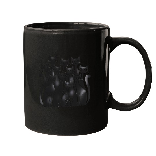 Modern Trendy Cute Suspicious Cats Mugs