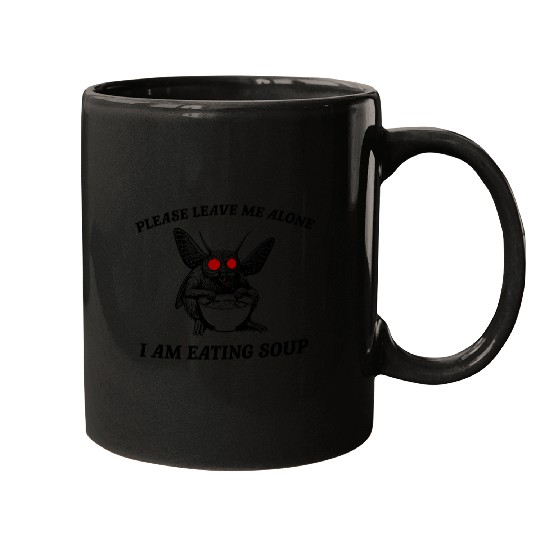 Retro Mothman Eating Soup Cryptid 90s Mugs