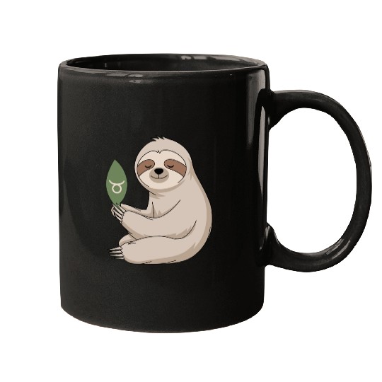 Taurus Zodiac Sloth Embracing Serenity Mugs