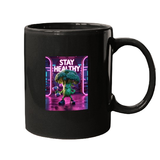 Broccoli Gym Workout STAY HEALTHY Mugs